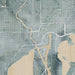 Tampa Florida Map Print in Afternoon Style Zoomed In Close Up Showing Details
