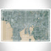 Tampa Florida Map Print Landscape Orientation in Afternoon Style With Shaded Background