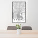 24x36 Tampa Florida Map Print Portrait Orientation in Classic Style Behind 2 Chairs Table and Potted Plant