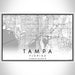 Tampa Florida Map Print Landscape Orientation in Classic Style With Shaded Background