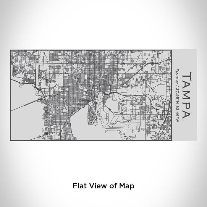 Rendered View of Tampa Florida Map Engraving on 17oz Stainless Steel Insulated Cola Bottle