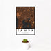 12x18 Tampa Florida Map Print Portrait Orientation in Ember Style With Small Cactus Plant in White Planter