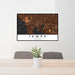 24x36 Tampa Florida Map Print Landscape Orientation in Ember Style Behind 2 Chairs Table and Potted Plant