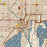 Tampa Florida Map Print in Woodblock Style Zoomed In Close Up Showing Details