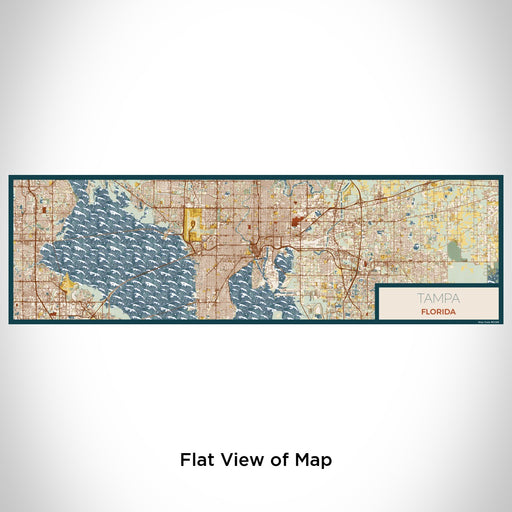 Flat View of Map Custom Tampa Florida Map Enamel Mug in Woodblock
