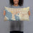 Person holding 20x12 Custom Tampa Florida Map Throw Pillow in Woodblock