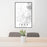 24x36 Taos New Mexico Map Print Portrait Orientation in Classic Style Behind 2 Chairs Table and Potted Plant