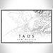 Taos New Mexico Map Print Landscape Orientation in Classic Style With Shaded Background