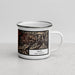 Right View Custom Taos New Mexico Map Enamel Mug in Ember