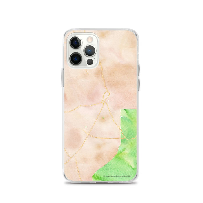 Custom iPhone 12 Pro Taos New Mexico Map Phone Case in Watercolor