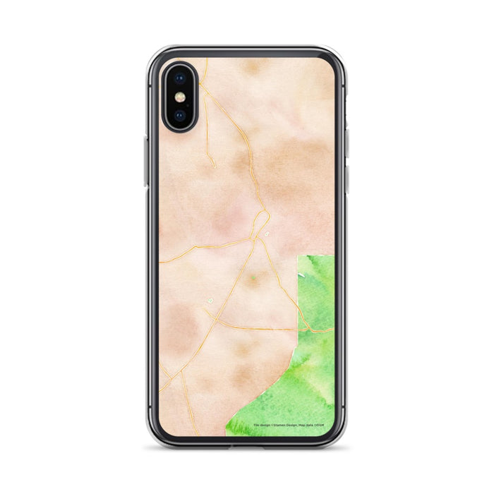 Custom iPhone X/XS Taos New Mexico Map Phone Case in Watercolor