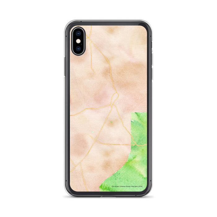 Custom iPhone XS Max Taos New Mexico Map Phone Case in Watercolor