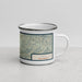 Right View Custom Taos New Mexico Map Enamel Mug in Woodblock