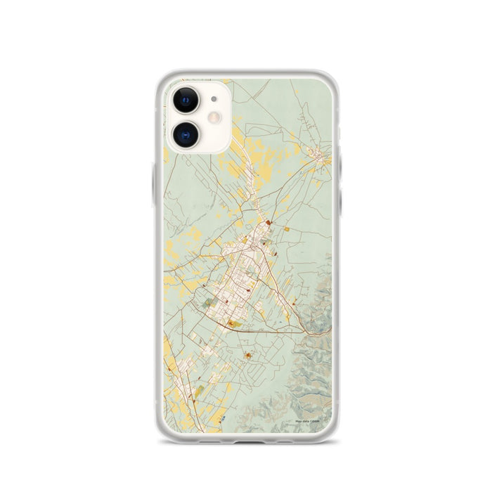 Custom iPhone 11 Taos New Mexico Map Phone Case in Woodblock