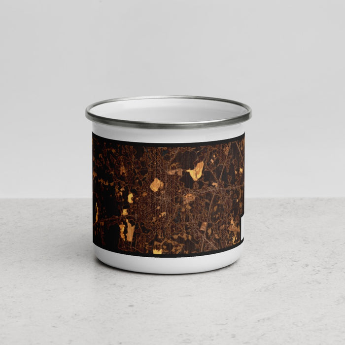 Front View Custom Taunton Massachusetts Map Enamel Mug in Ember