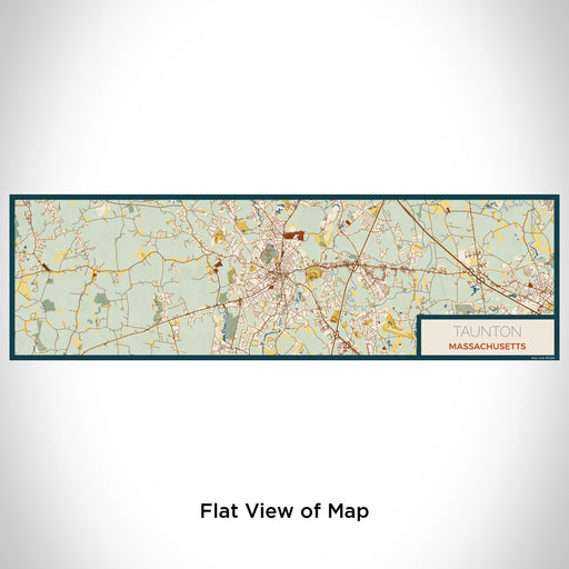 Flat View of Map Custom Taunton Massachusetts Map Enamel Mug in Woodblock