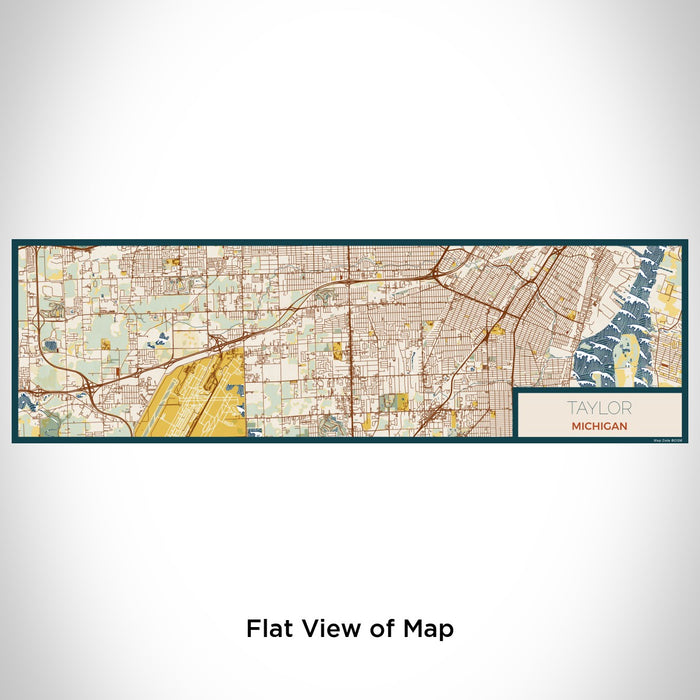 Flat View of Map Custom Taylor Michigan Map Enamel Mug in Woodblock