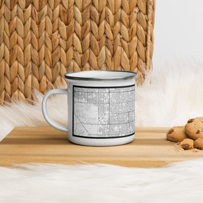 Left View Custom Taylorsville Utah Map Enamel Mug in Classic on Table Top