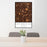 24x36 Taylorsville Utah Map Print Portrait Orientation in Ember Style Behind 2 Chairs Table and Potted Plant