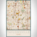 Taylorsville Utah Map Print Portrait Orientation in Woodblock Style With Shaded Background