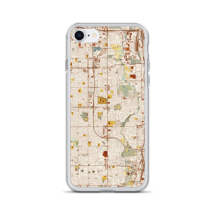 Custom Taylorsville Utah Map iPhone SE Phone Case in Woodblock