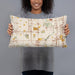 Person holding 20x12 Custom Taylorsville Utah Map Throw Pillow in Woodblock