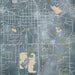 Tecumseh Michigan Map Print in Afternoon Style Zoomed In Close Up Showing Details