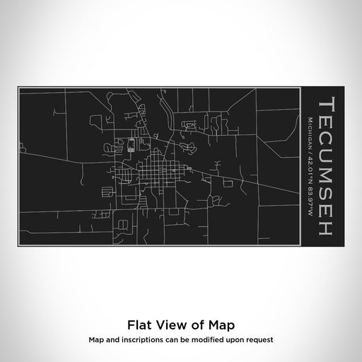 Rendered View of Tecumseh Michigan Map Engraving on 17oz Stainless Steel Insulated Cola Bottle in Black
