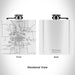 Rendered View of Tecumseh Michigan Map Engraving on 6oz Stainless Steel Flask in White