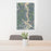 24x36 Tellico Village Tennessee Map Print Portrait Orientation in Afternoon Style Behind 2 Chairs Table and Potted Plant