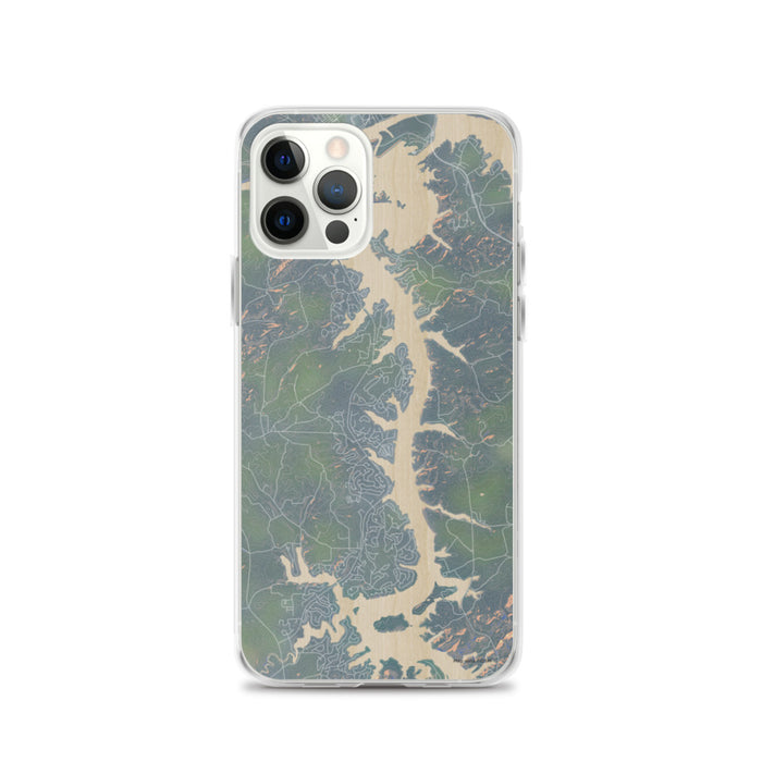 Custom iPhone 12 Pro Tellico Village Tennessee Map Phone Case in Afternoon