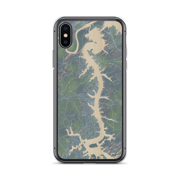Custom iPhone X/XS Tellico Village Tennessee Map Phone Case in Afternoon