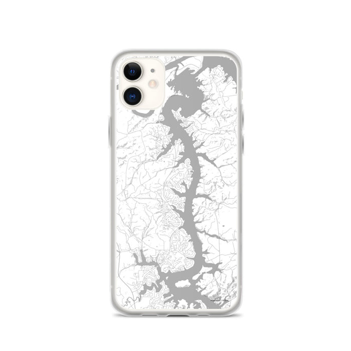 Custom iPhone 11 Tellico Village Tennessee Map Phone Case in Classic