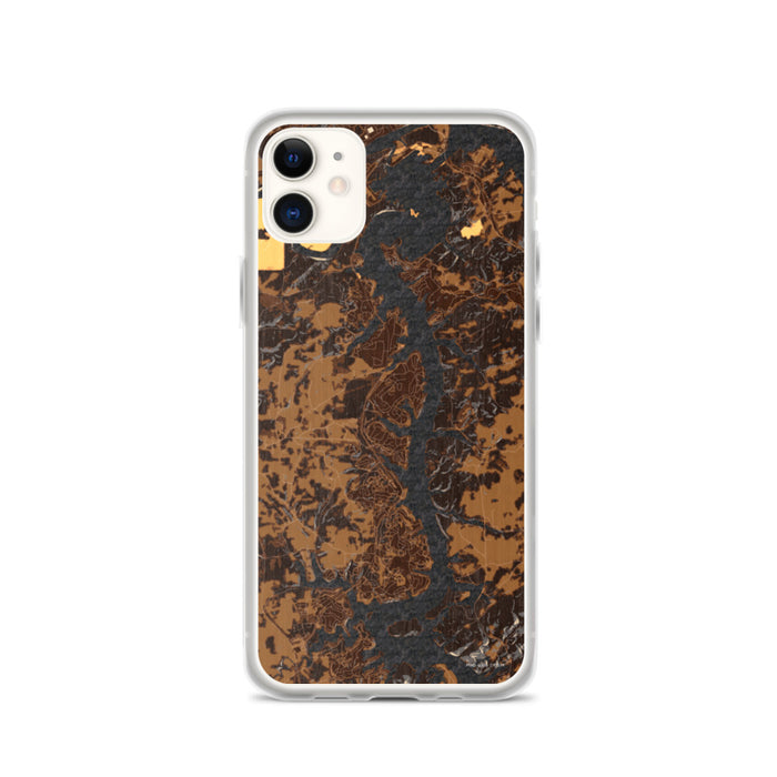 Custom iPhone 11 Tellico Village Tennessee Map Phone Case in Ember