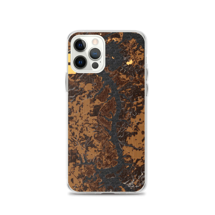 Custom iPhone 12 Pro Tellico Village Tennessee Map Phone Case in Ember