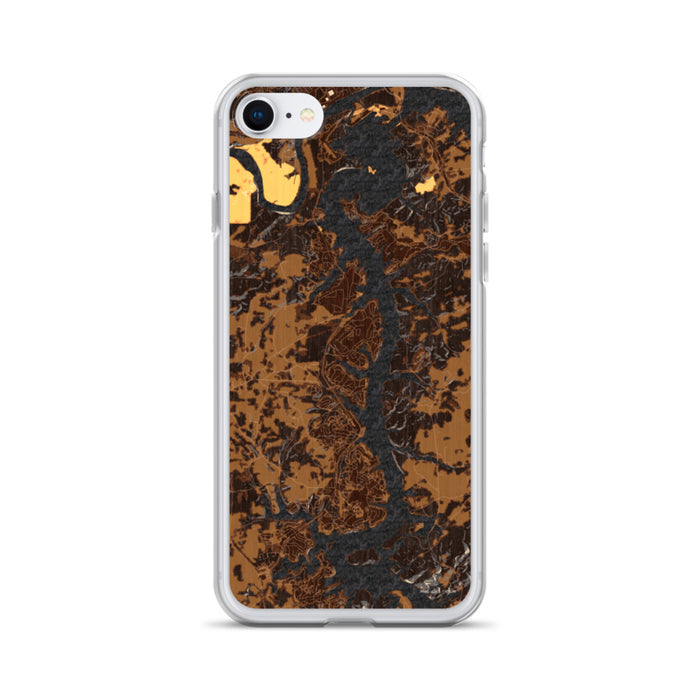 Custom iPhone SE Tellico Village Tennessee Map Phone Case in Ember