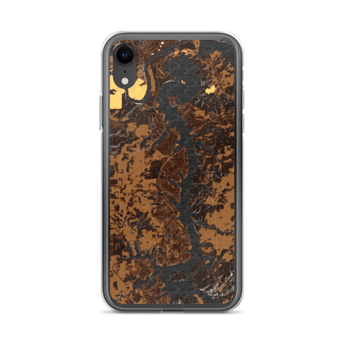 Custom iPhone XR Tellico Village Tennessee Map Phone Case in Ember