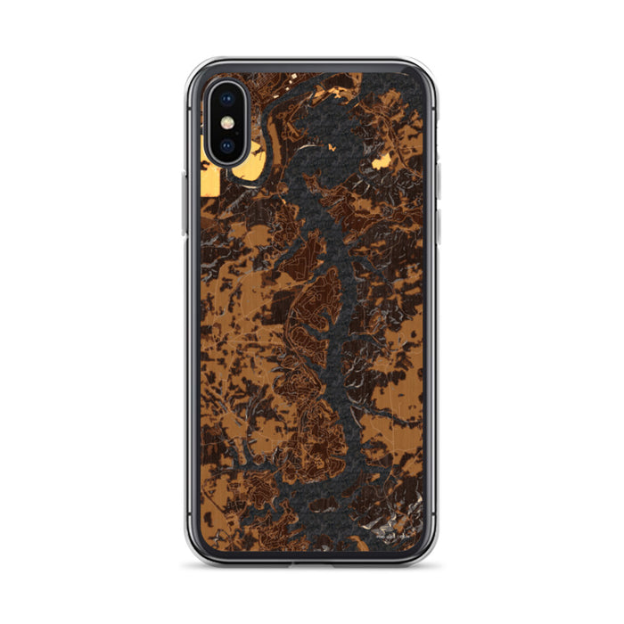 Custom iPhone X/XS Tellico Village Tennessee Map Phone Case in Ember