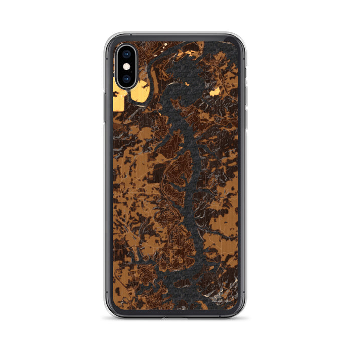 Custom iPhone XS Max Tellico Village Tennessee Map Phone Case in Ember