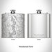 Rendered View of Tellico Village Tennessee Map Engraving on 6oz Stainless Steel Flask
