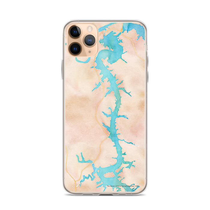 Custom iPhone 11 Pro Max Tellico Village Tennessee Map Phone Case in Watercolor