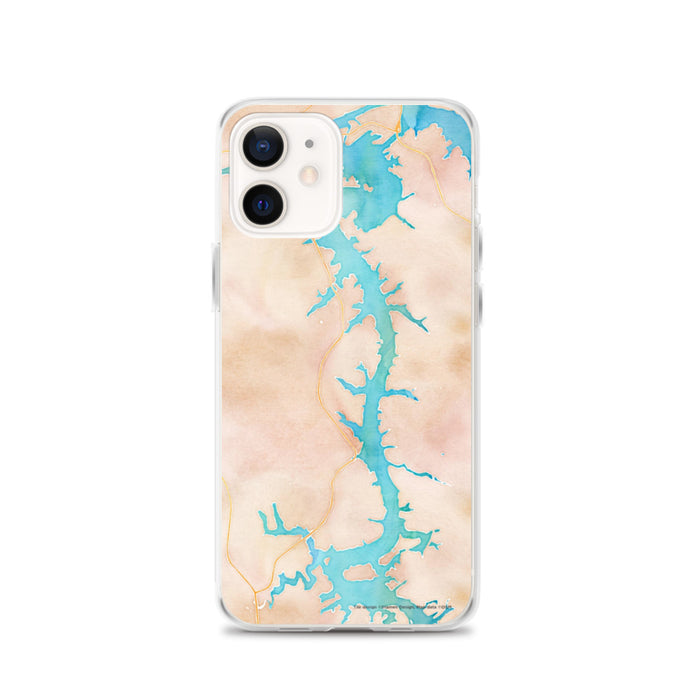 Custom iPhone 12 Tellico Village Tennessee Map Phone Case in Watercolor