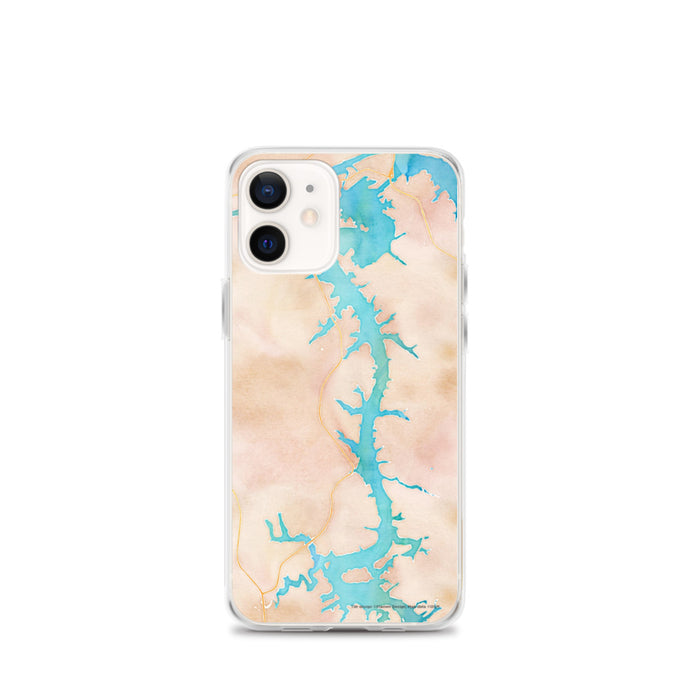 Custom iPhone 12 mini Tellico Village Tennessee Map Phone Case in Watercolor