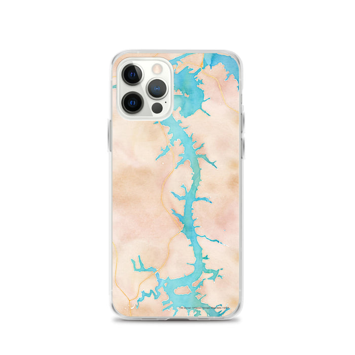 Custom iPhone 12 Pro Tellico Village Tennessee Map Phone Case in Watercolor