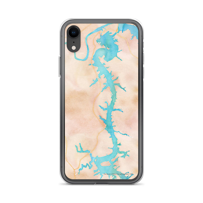 Custom iPhone XR Tellico Village Tennessee Map Phone Case in Watercolor