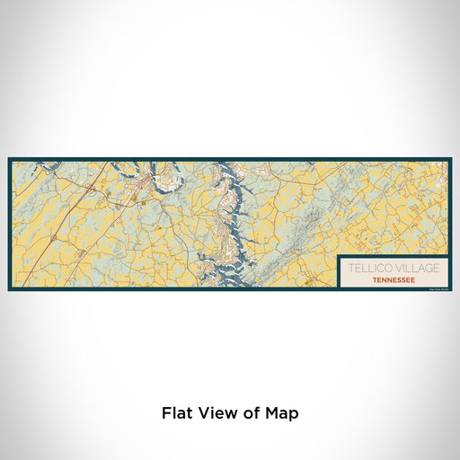 Flat View of Map Custom Tellico Village Tennessee Map Enamel Mug in Woodblock