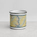 Front View Custom Tellico Village Tennessee Map Enamel Mug in Woodblock