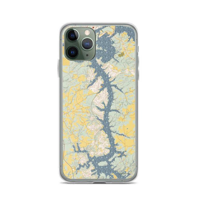 Custom iPhone 11 Pro Tellico Village Tennessee Map Phone Case in Woodblock