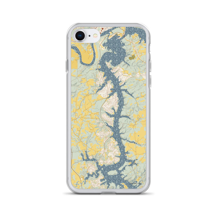 Custom iPhone SE Tellico Village Tennessee Map Phone Case in Woodblock