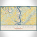 Tellico Village Tennessee Map Print Landscape Orientation in Woodblock Style With Shaded Background